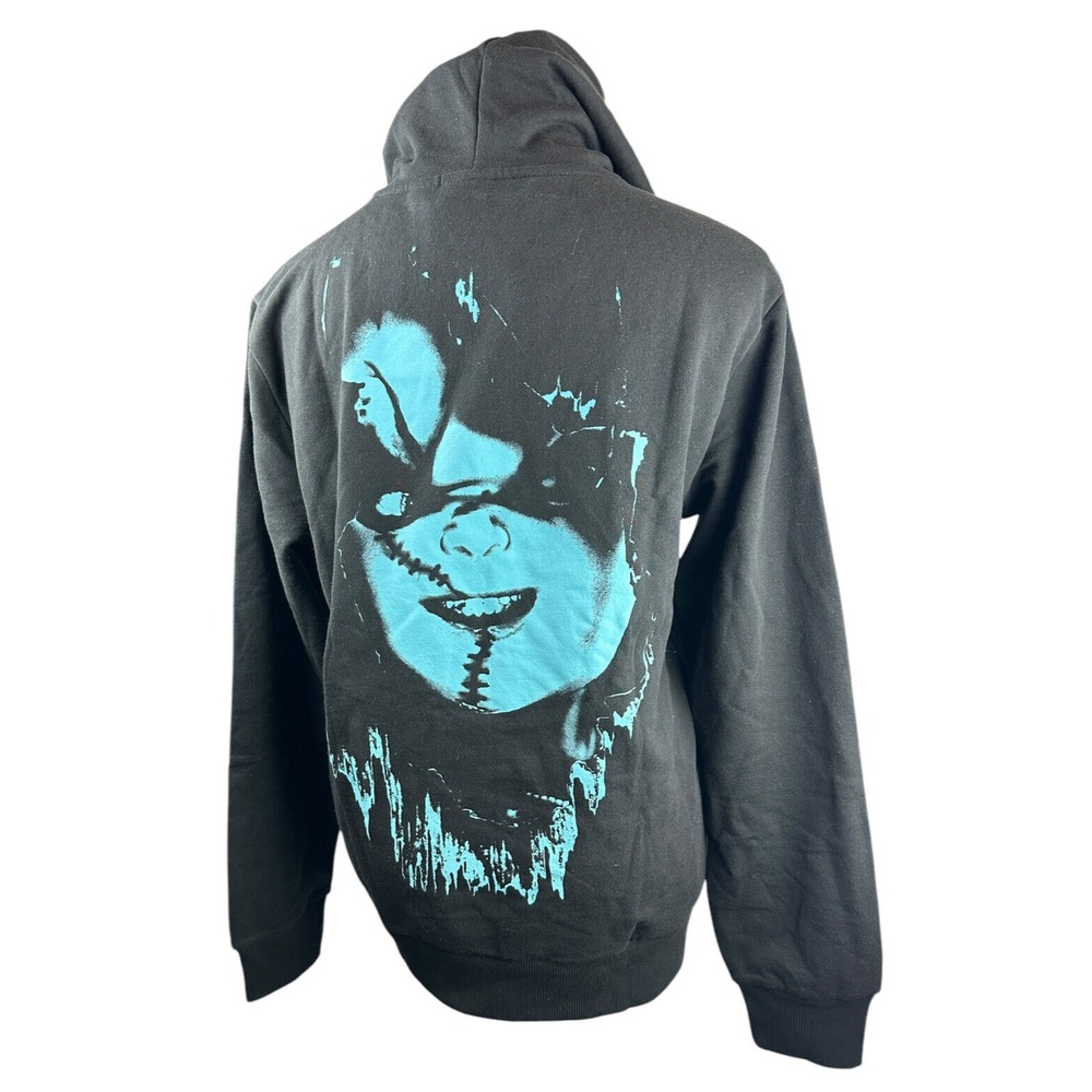 NWT Child's Play Chucky Long Sleeve Fleece Hoodie Wanna Play Graphic M horror - Picture 11 of 11